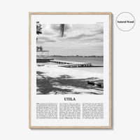 Utila Print Black and White, Utila Wall Art, Utila Poster, Utila Photo, Utila Wall Décor, Utila Map, Honduras