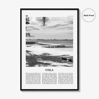 Utila Print Black and White, Utila Wall Art, Utila Poster, Utila Photo, Utila Wall Décor, Utila Map, Honduras