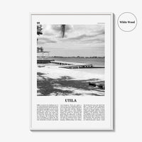 Utila Print Black and White, Utila Wall Art, Utila Poster, Utila Photo, Utila Wall Décor, Utila Map, Honduras