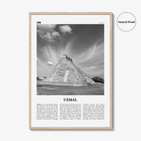 Uxmal Print Black and White, Uxmal Wall Art, Uxmal Poster, Uxmal Photo, Uxmal Wall Décor, Uxmal Map, Mexico