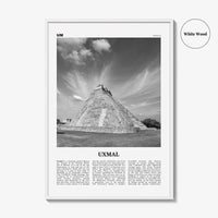Uxmal Print Black and White, Uxmal Wall Art, Uxmal Poster, Uxmal Photo, Uxmal Wall Décor, Uxmal Map, Mexico