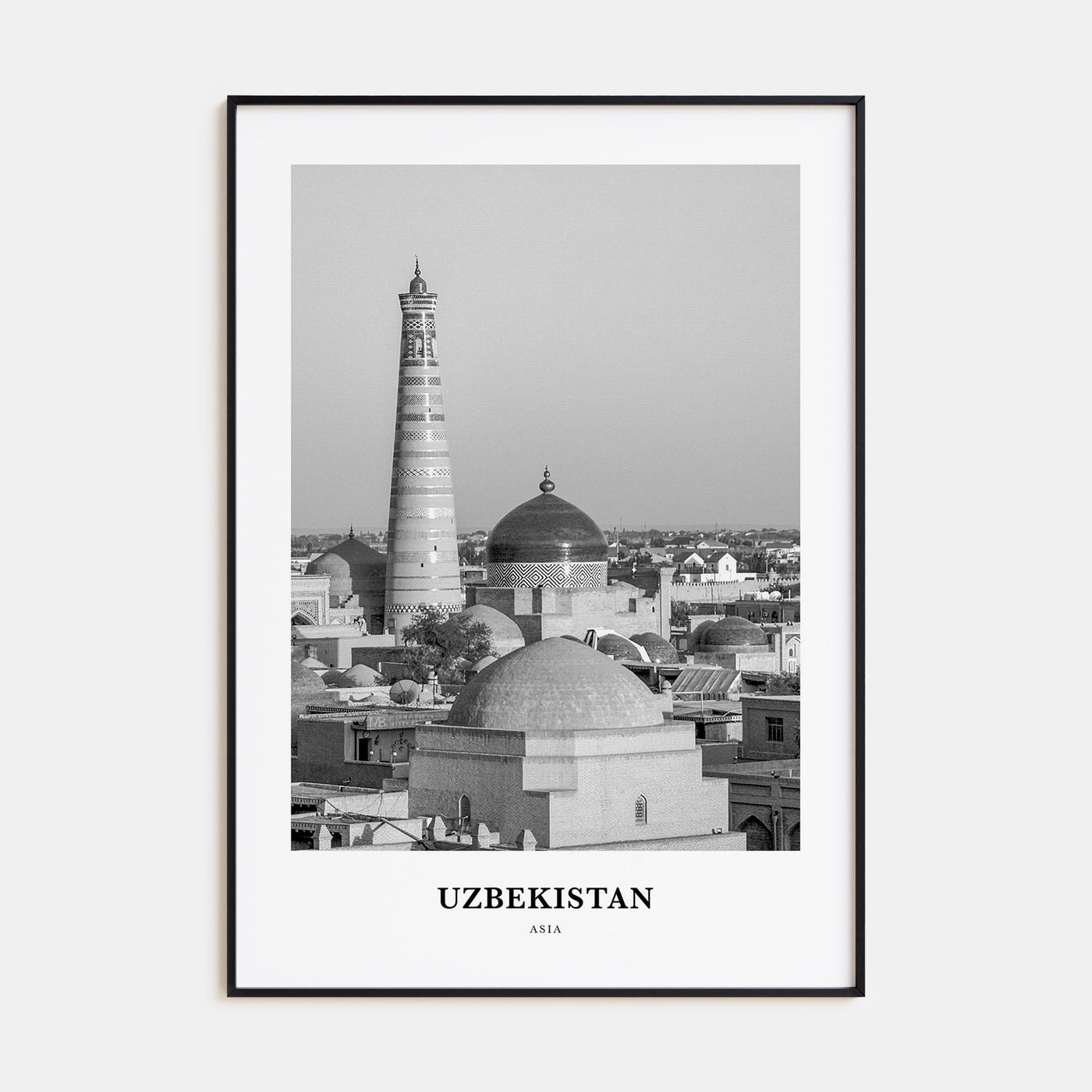 Uzbekistan Portrait B&W Poster