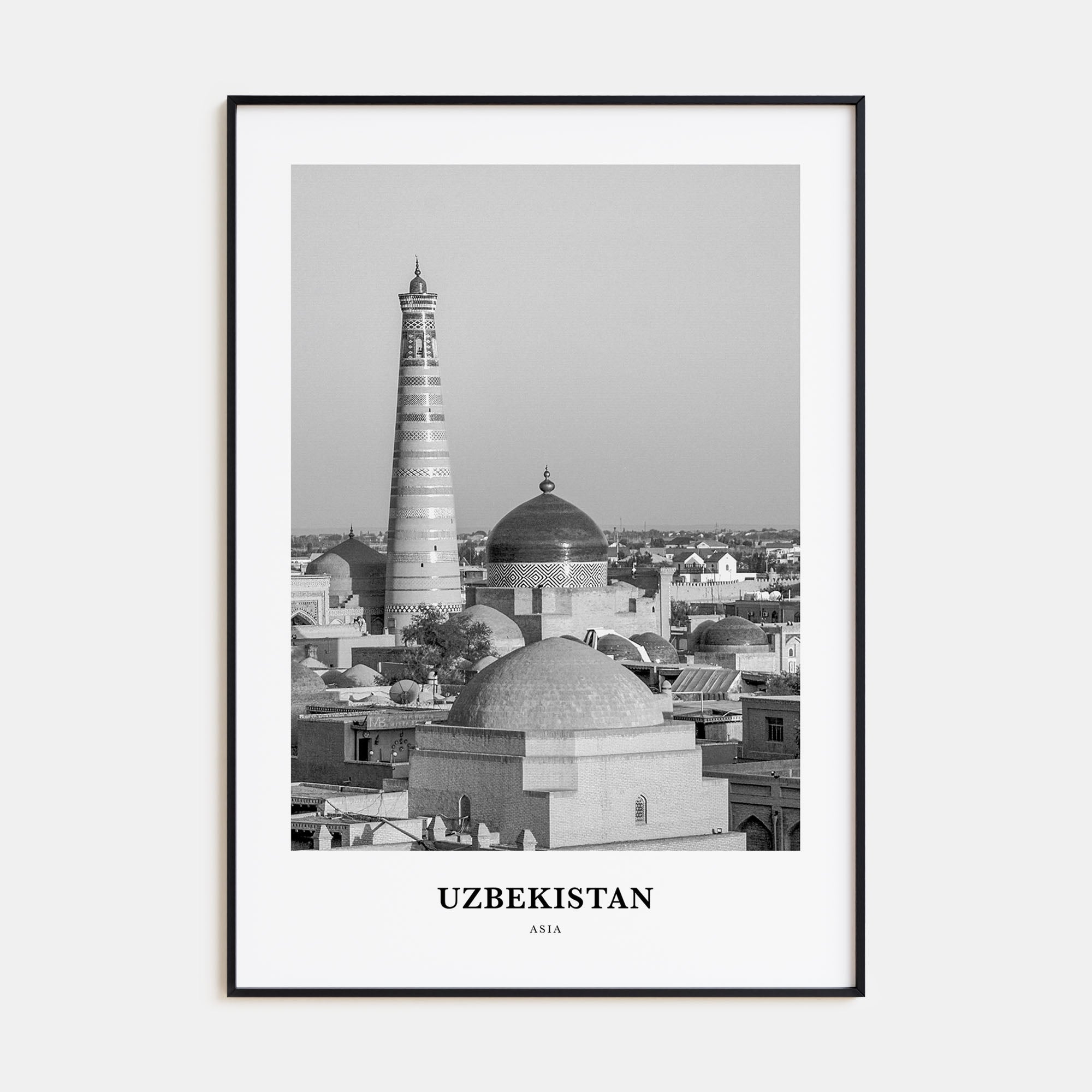 Uzbekistan Portrait B&W Poster