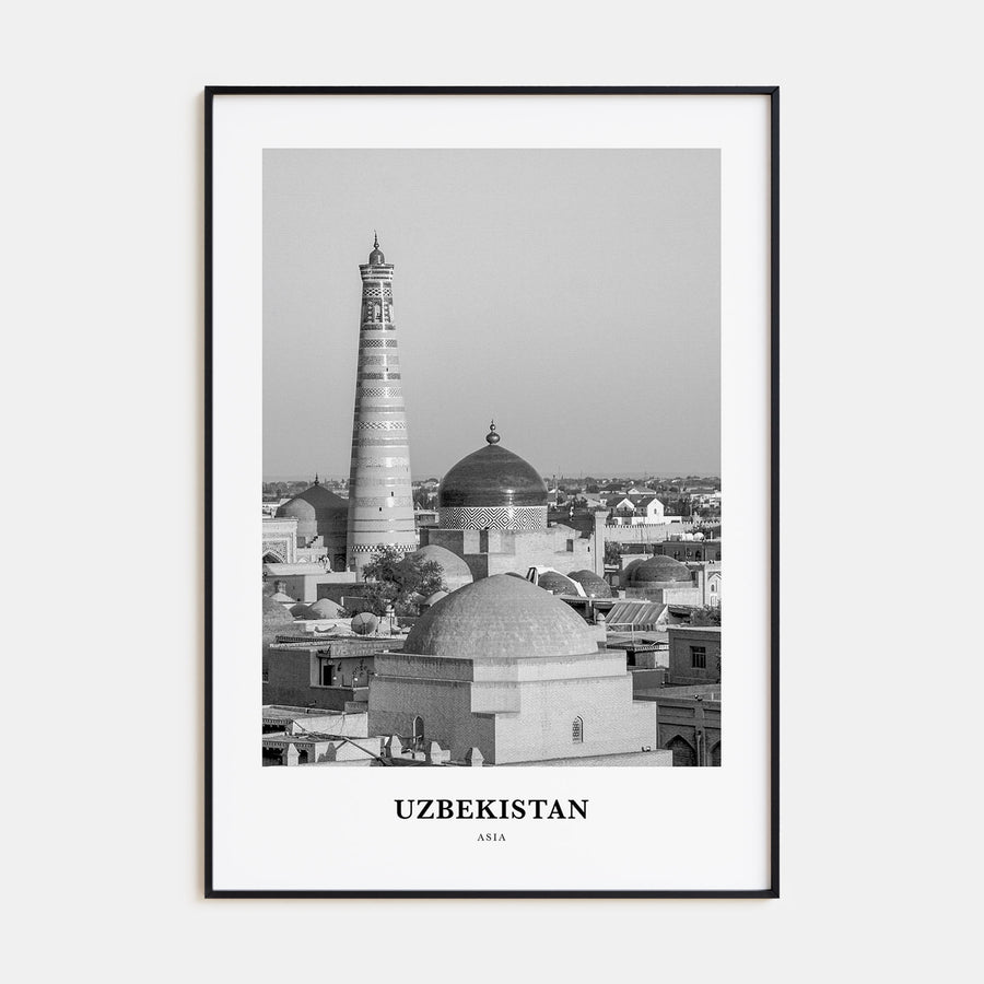 Uzbekistan Portrait B&W Poster