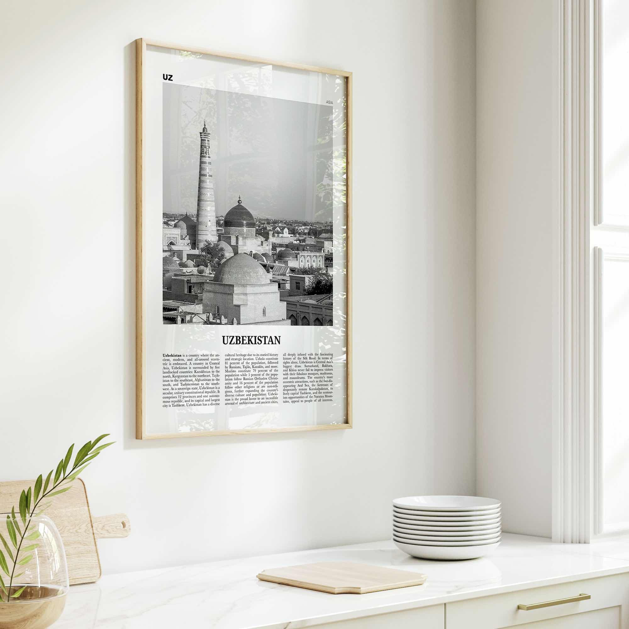 Uzbekistan Print Black and White, Uzbekistan Wall Art, Uzbekistan Poster, Uzbekistan Photo, Ўзбекистон, Oʻzbekiston, Tashkent, Uzbek, Asia