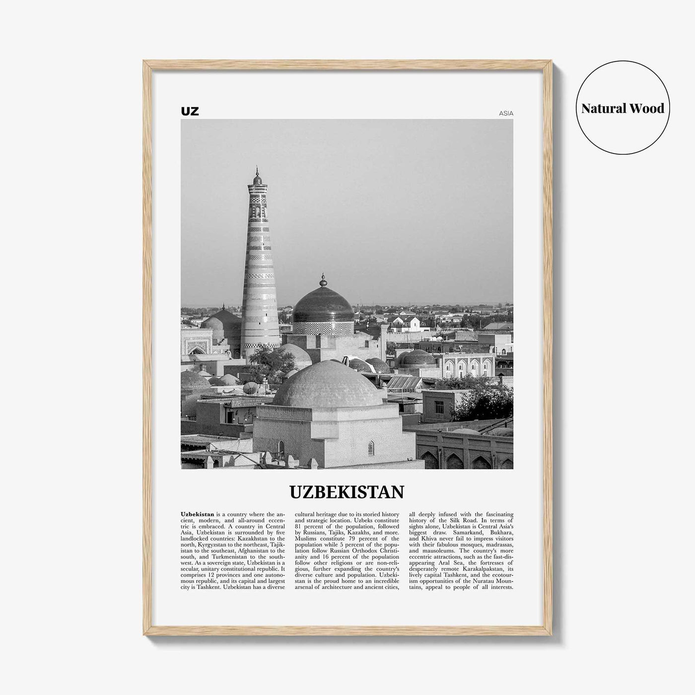 Uzbekistan Print Black and White, Uzbekistan Wall Art, Uzbekistan Poster, Uzbekistan Photo, Ўзбекистон, Oʻzbekiston, Tashkent, Uzbek, Asia