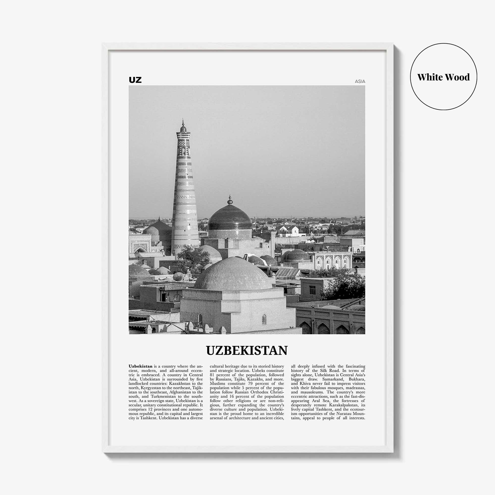 Uzbekistan Print Black and White, Uzbekistan Wall Art, Uzbekistan Poster, Uzbekistan Photo, Ўзбекистон, Oʻzbekiston, Tashkent, Uzbek, Asia