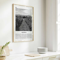 Vacaville Print Black and White, Vacaville Wall Art, Vacaville Poster, Vacaville Photo, Vacaville Wall Décor, Vacaville Map, California, USA