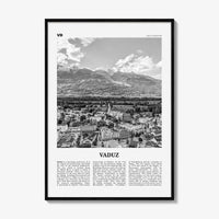 Vaduz Print Black and White, Vaduz Wall Art, Vaduz Poster, Vaduz Photo, Vaduz Wall Décor, Liechtenstein, Oberland, Ebenholz, Mühleholz