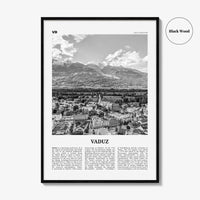 Vaduz Print Black and White, Vaduz Wall Art, Vaduz Poster, Vaduz Photo, Vaduz Wall Décor, Liechtenstein, Oberland, Ebenholz, Mühleholz