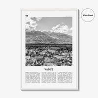 Vaduz Print Black and White, Vaduz Wall Art, Vaduz Poster, Vaduz Photo, Vaduz Wall Décor, Liechtenstein, Oberland, Ebenholz, Mühleholz
