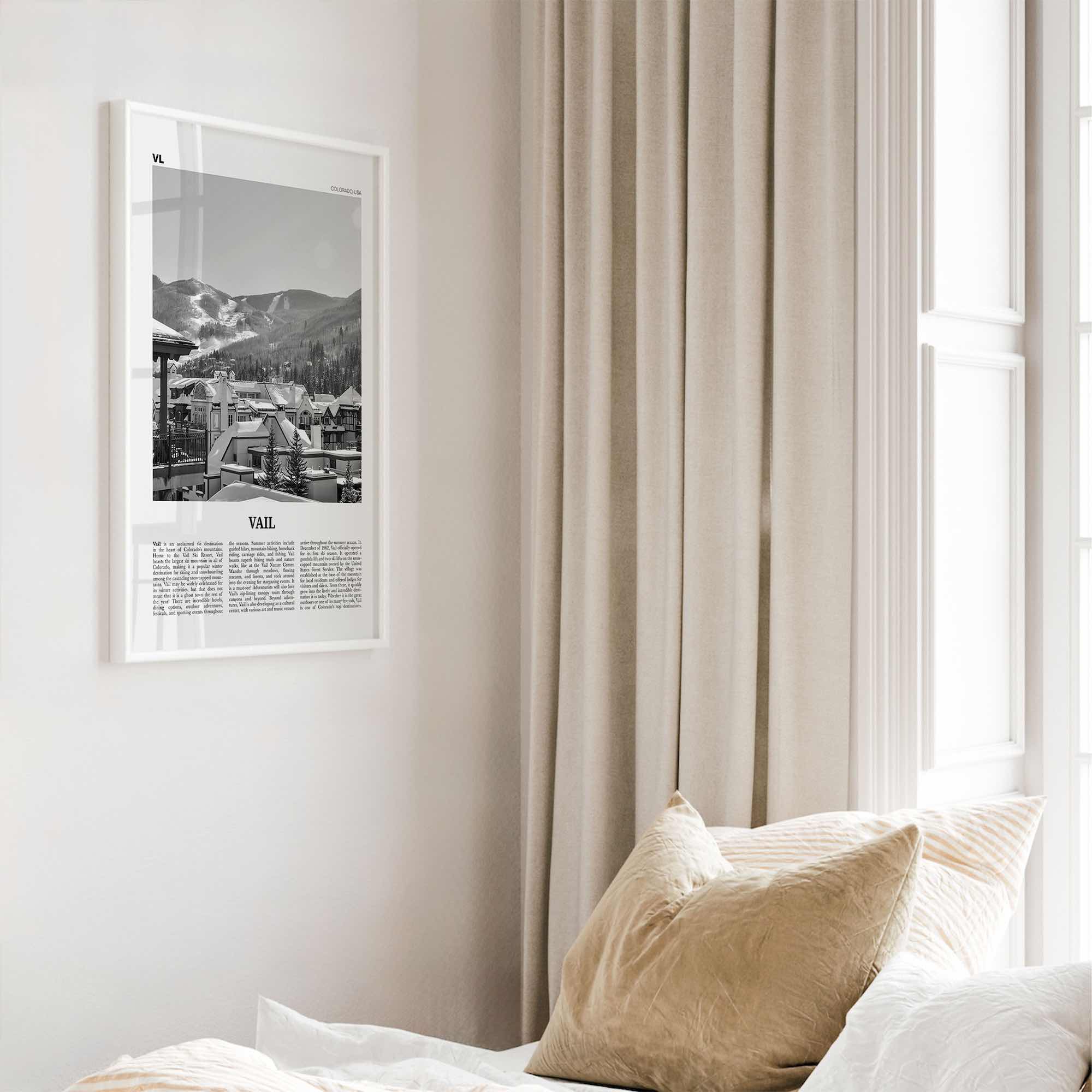 Vail Print Black and White, Vail Wall Art, Vail Poster, Vail Photo, Vail Wall Décor, Colorado, USA, United States, North America