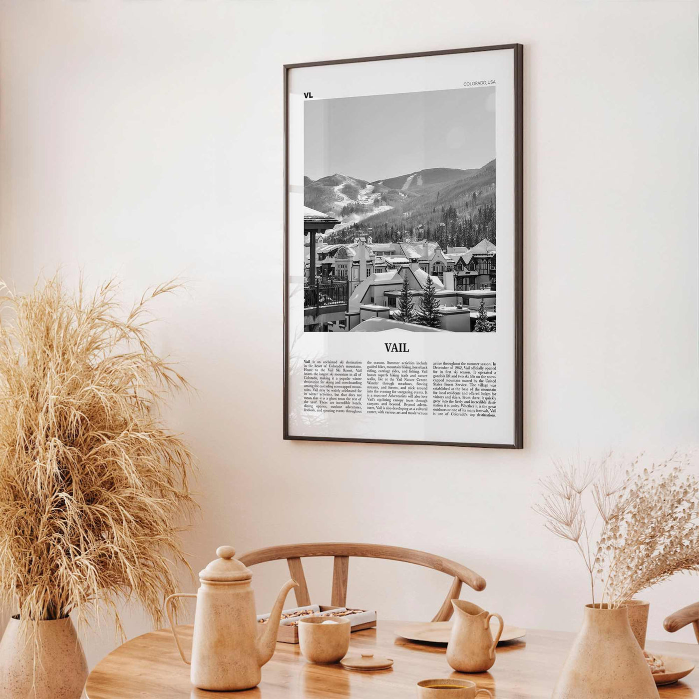 Vail Print Black and White, Vail Wall Art, Vail Poster, Vail Photo, Vail Wall Décor, Colorado, USA, United States, North America