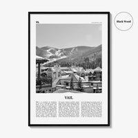 Vail Print Black and White, Vail Wall Art, Vail Poster, Vail Photo, Vail Wall Décor, Colorado, USA, United States, North America