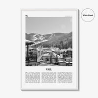Vail Print Black and White, Vail Wall Art, Vail Poster, Vail Photo, Vail Wall Décor, Colorado, USA, United States, North America