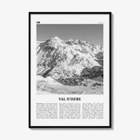 Val d'Isere Print Black and White, Val d'Isere Wall Art, Val d'Isere Poster, Val d'Isere Photo, Val d'Isere Décor, Val d'Isere Map, France