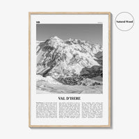 Val d'Isere Print Black and White, Val d'Isere Wall Art, Val d'Isere Poster, Val d'Isere Photo, Val d'Isere Décor, Val d'Isere Map, France