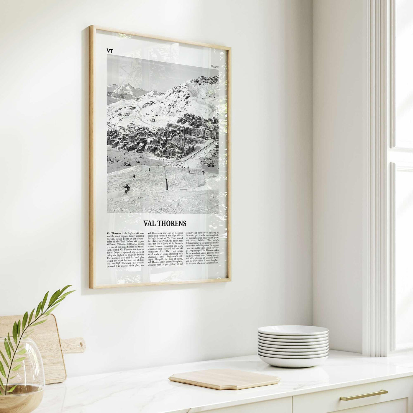 Val Thorens Print Black and White, Val Thorens Wall Art, Val Thorens Poster, Val Thorens Photo, Val Thorens Wall Décor, Savoie, France