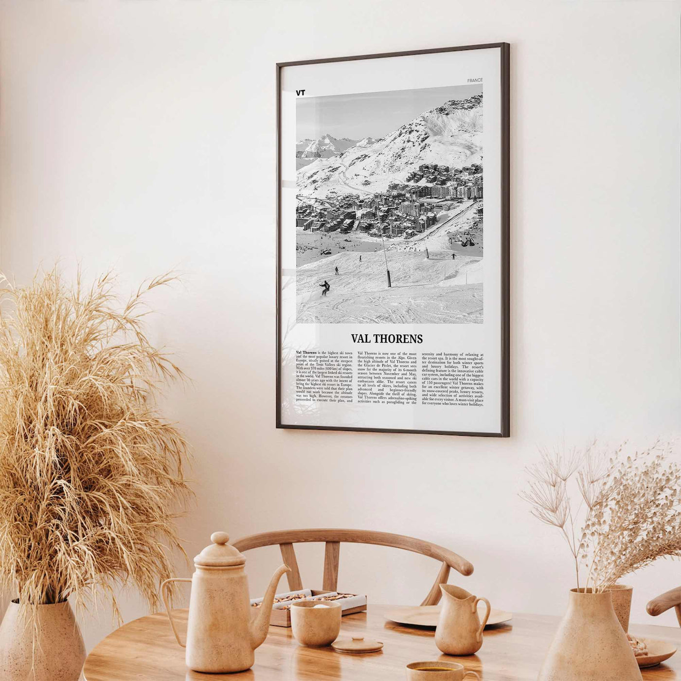 Val Thorens Print Black and White, Val Thorens Wall Art, Val Thorens Poster, Val Thorens Photo, Val Thorens Wall Décor, Savoie, France