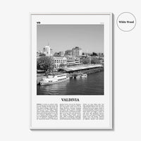Valdivia Print Black and White, Valdivia Wall Art, Valdivia Poster, Valdivia Photo, Valdivia Wall Décor, Valdivia Map, Chile