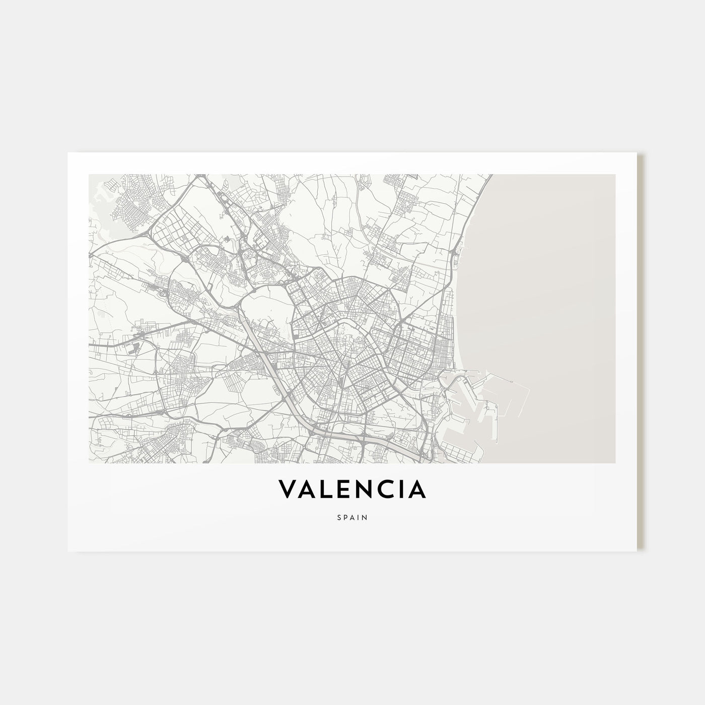 Valencia Map Landscape Poster