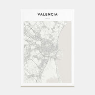 Valencia Map Portrait Poster