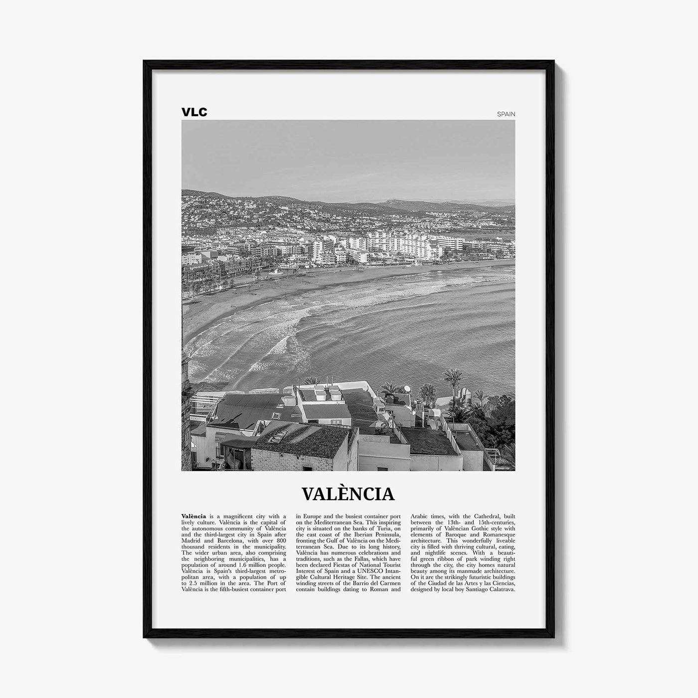 Valencia Print Black and White No 1, Valencia Wall Art, Valencia Poster, Valencia Photo, Valencia Wall Decor, Spain, València, España
