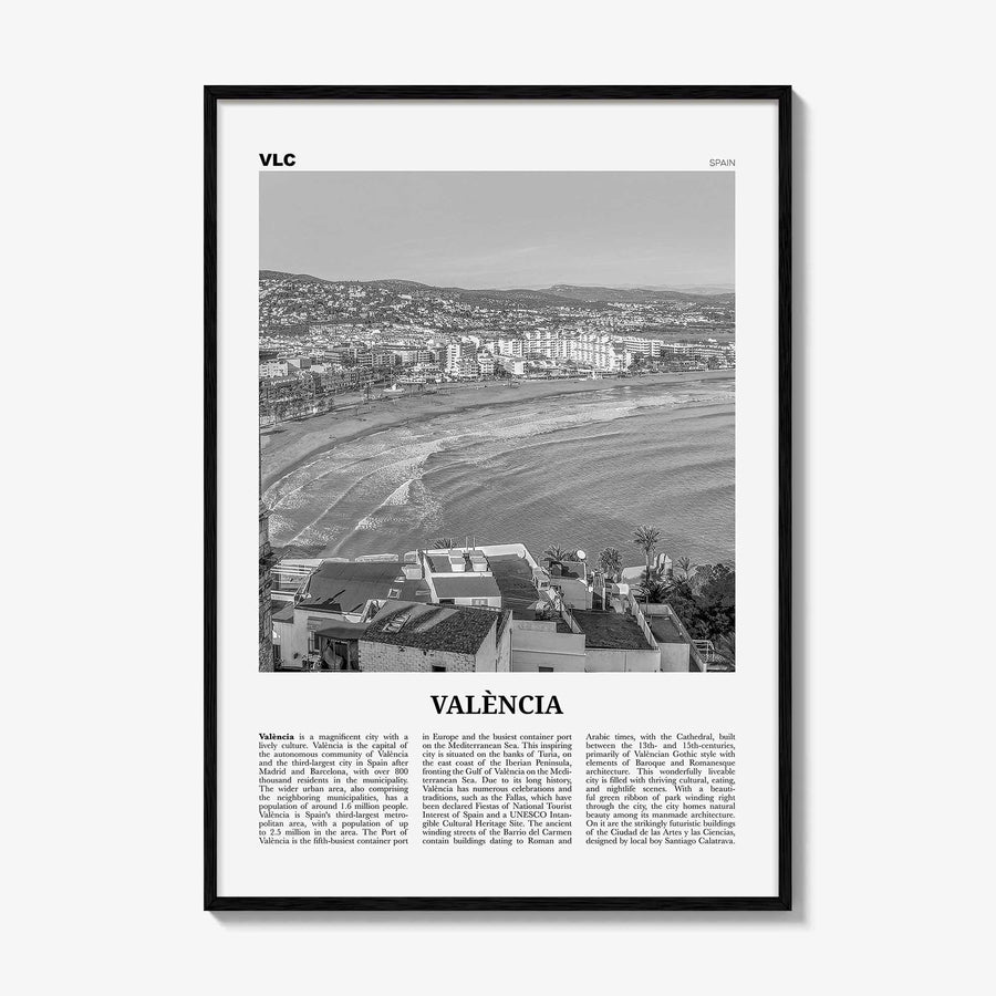 Valencia Print Black and White No 1, Valencia Wall Art, Valencia Poster, Valencia Photo, Valencia Wall Decor, Spain, València, España