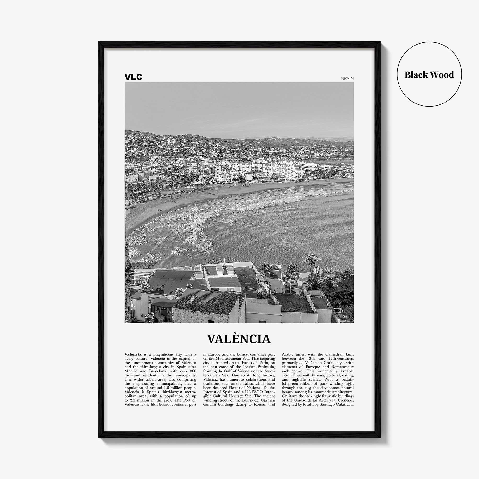 Valencia Print Black and White No 1, Valencia Wall Art, Valencia Poster, Valencia Photo, Valencia Wall Decor, Spain, València, España