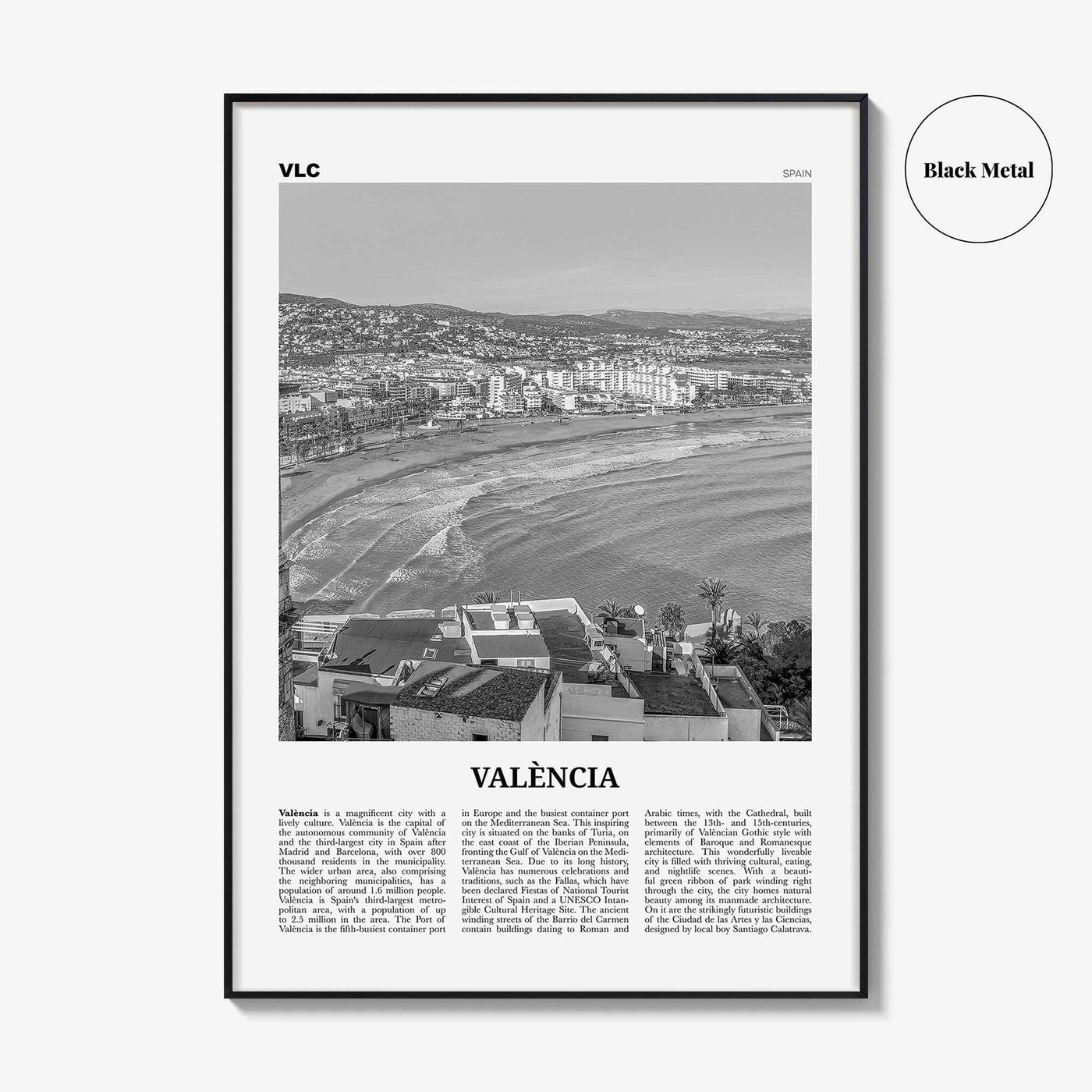 Valencia Print Black and White No 1, Valencia Wall Art, Valencia Poster, Valencia Photo, Valencia Wall Decor, Spain, València, España