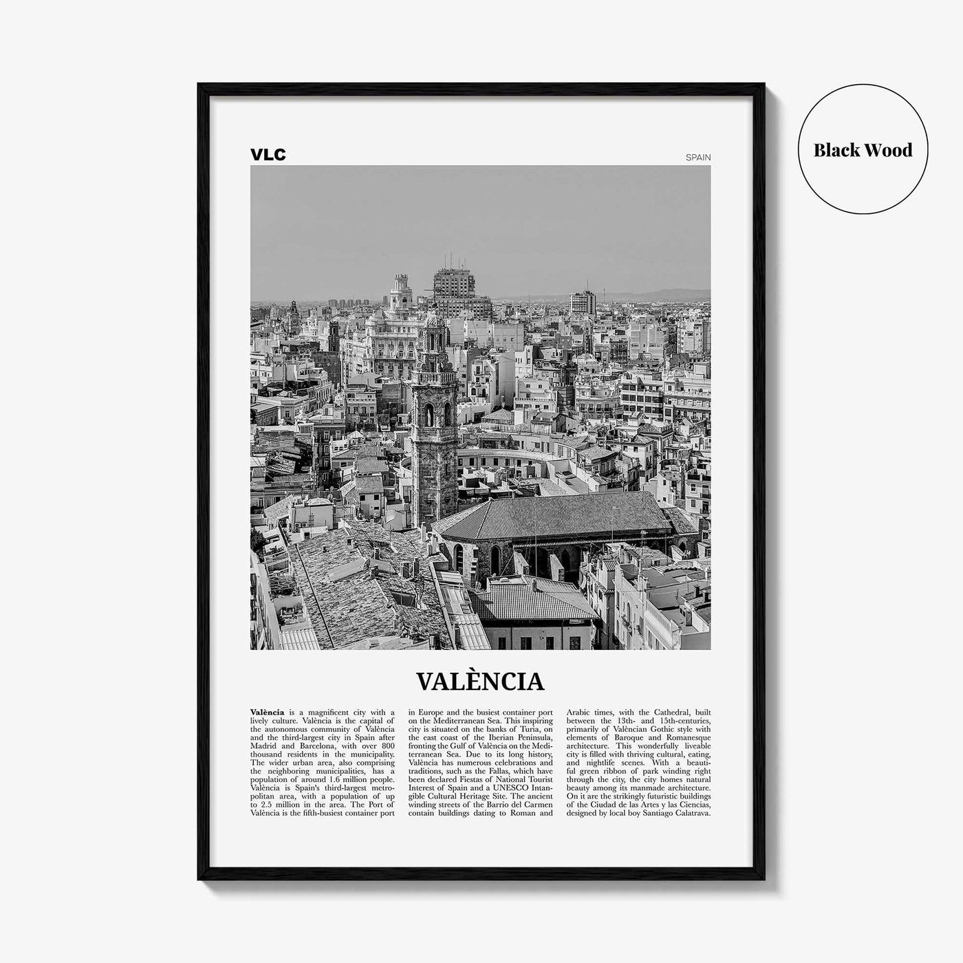 Valencia Print Black and White No 2, Valencia Wall Art, Valencia Poster, Valencia Photo, Valencia Wall Decor, Spain, València, España