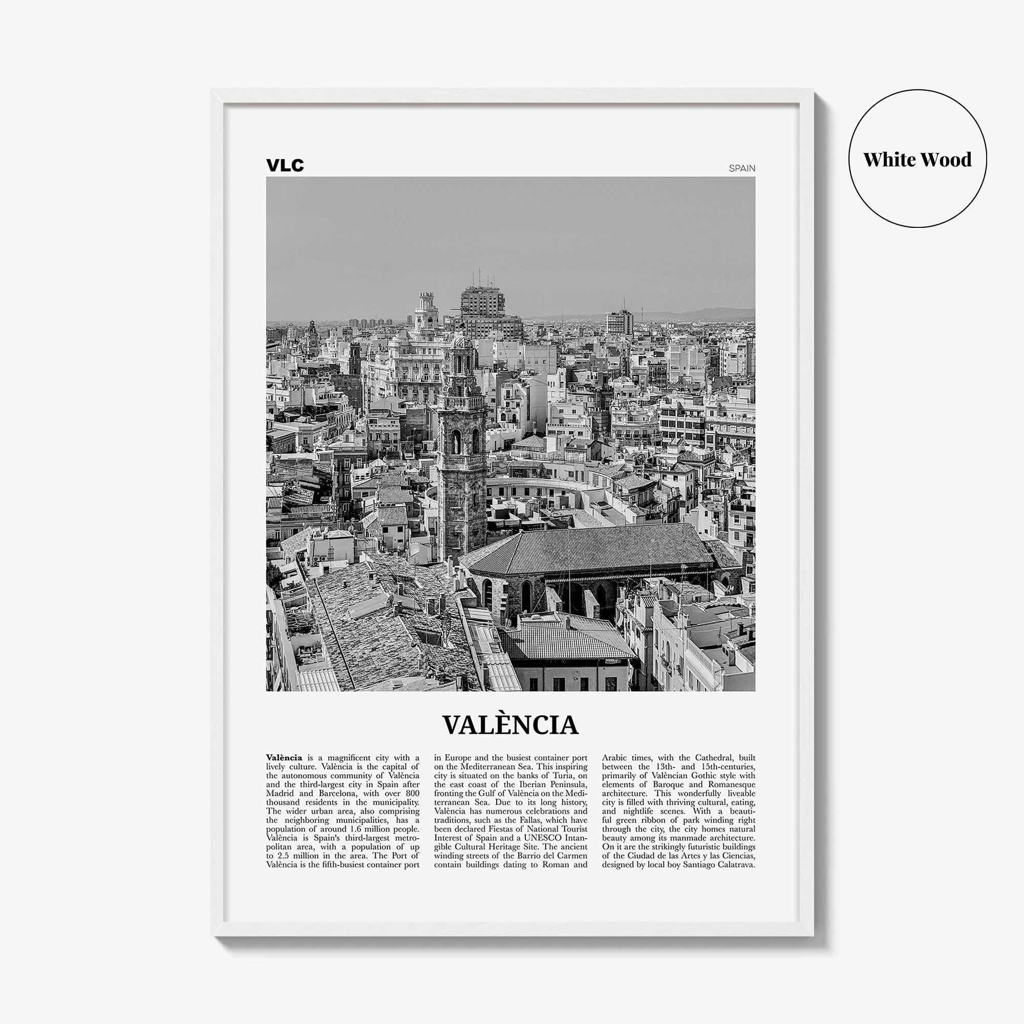 Valencia Print Black and White No 2, Valencia Wall Art, Valencia Poster, Valencia Photo, Valencia Wall Decor, Spain, València, España