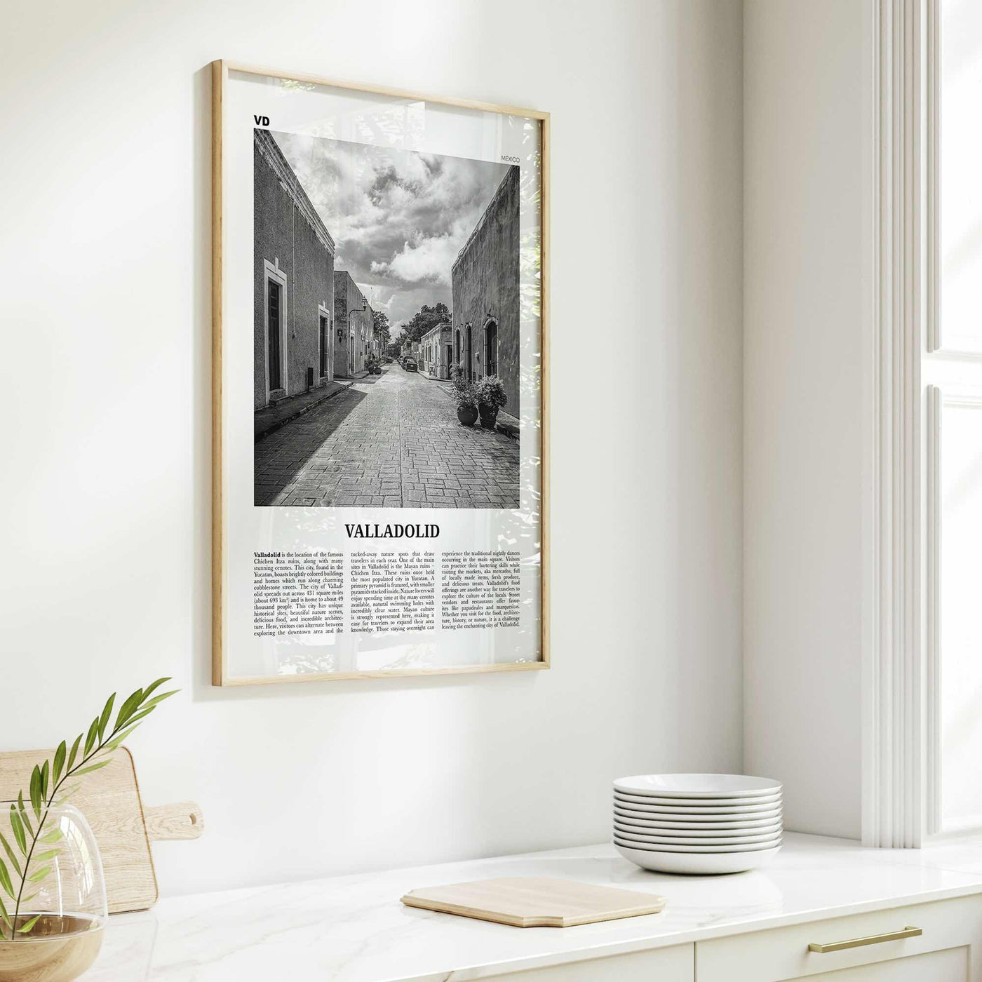 Valladolid Print Black and White Mexico, Valladolid Wall Art, Valladolid Poster, Valladolid Photo, Valladolid Wall Décor, Valladolid Map