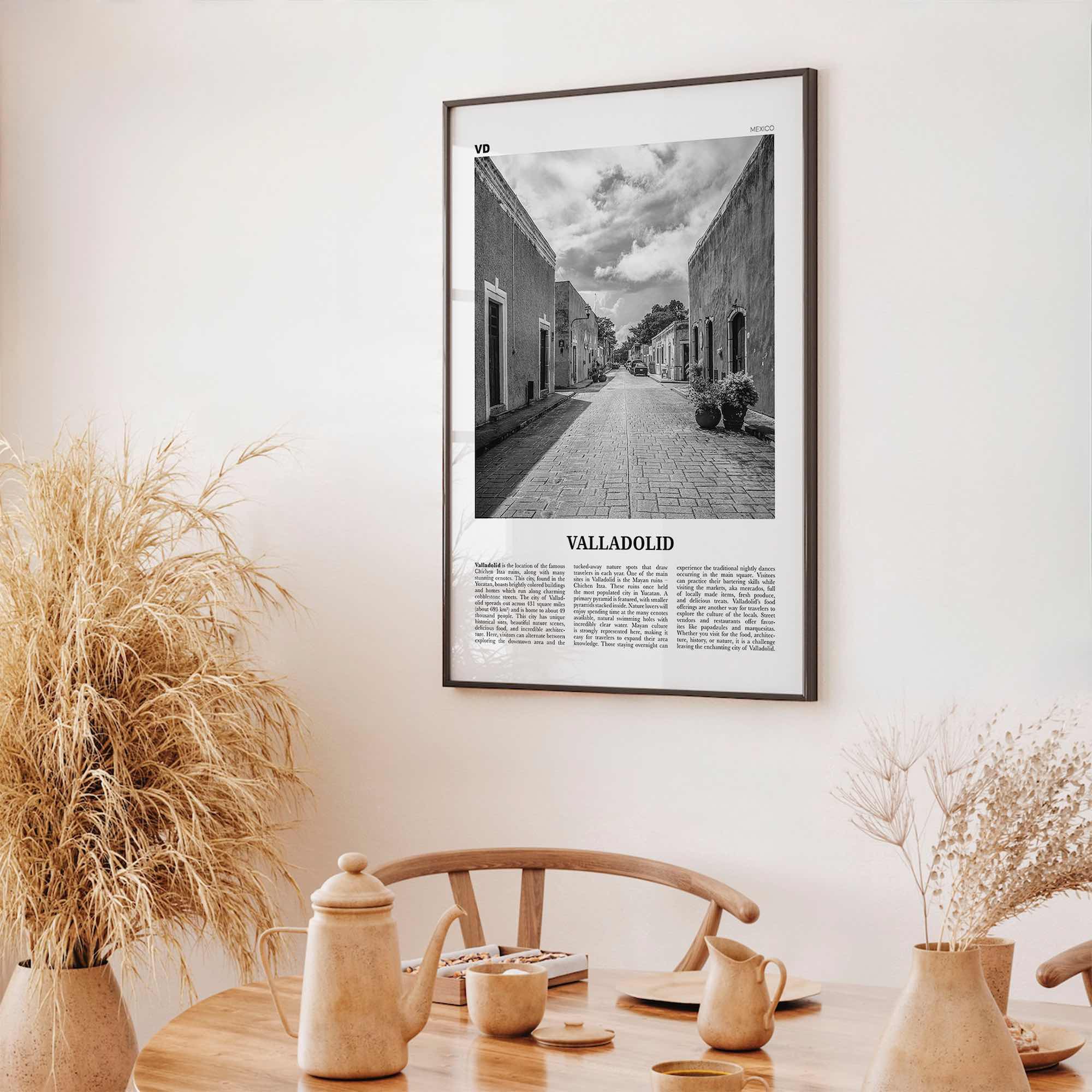 Valladolid Print Black and White Mexico, Valladolid Wall Art, Valladolid Poster, Valladolid Photo, Valladolid Wall Décor, Valladolid Map