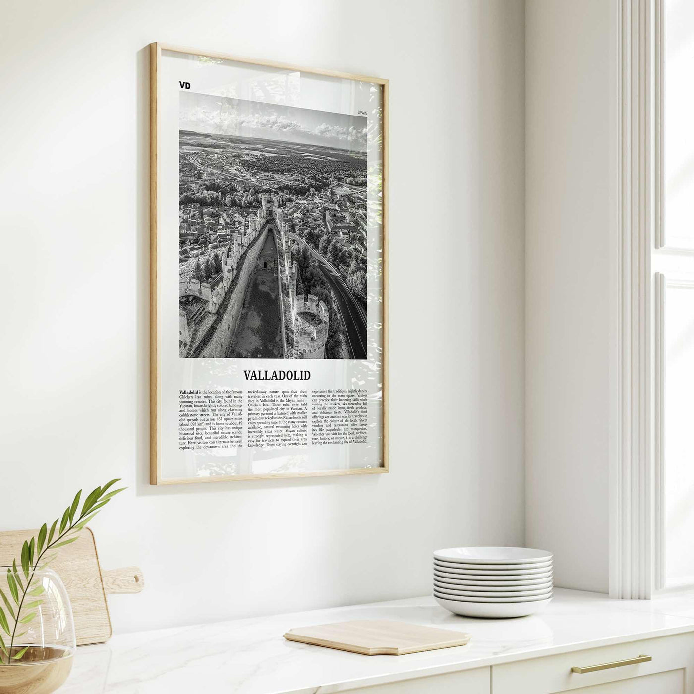 Valladolid Print Black and White Spain, Valladolid Wall Art, Valladolid Poster, Valladolid Photo, Valladolid Wall Décor, Valladolid Map