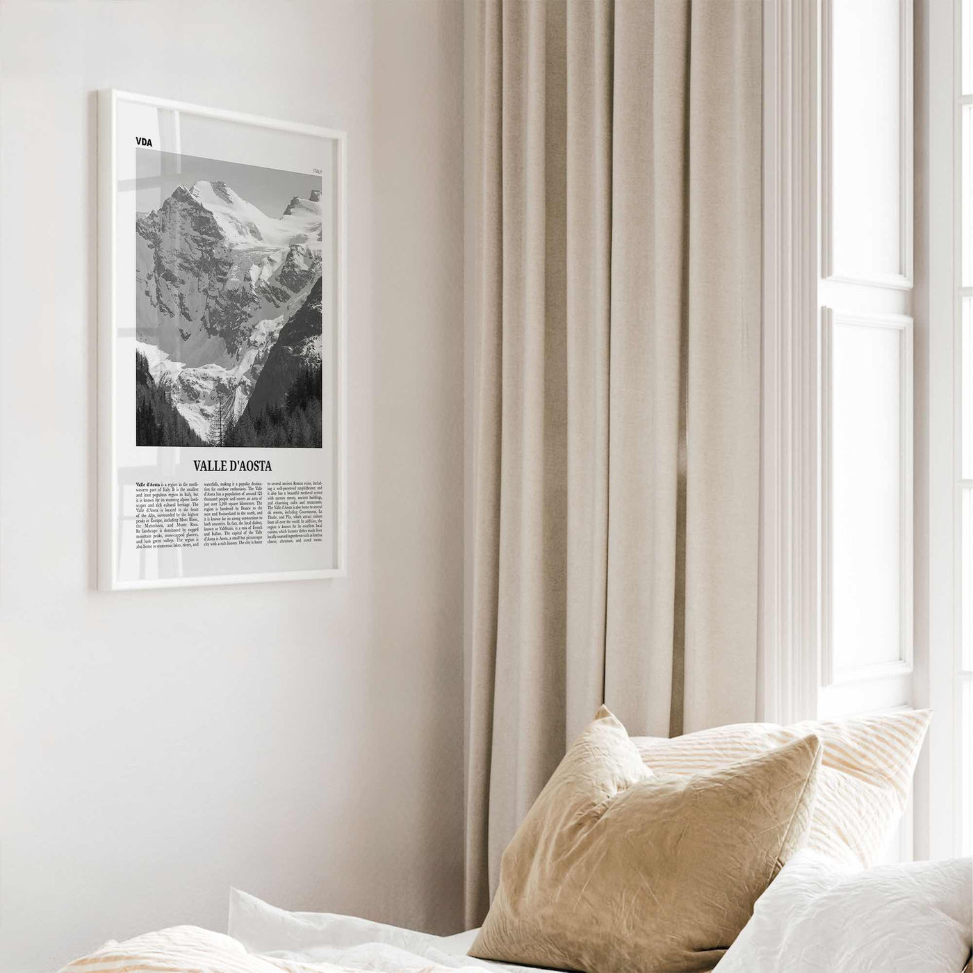 Valle d’Aosta Print Black and White, Valle d’Aosta Art, Valle d’Aosta Poster, Valle d’Aosta Photo, Valle d’Aosta Décor, Valle d’Aosta Map