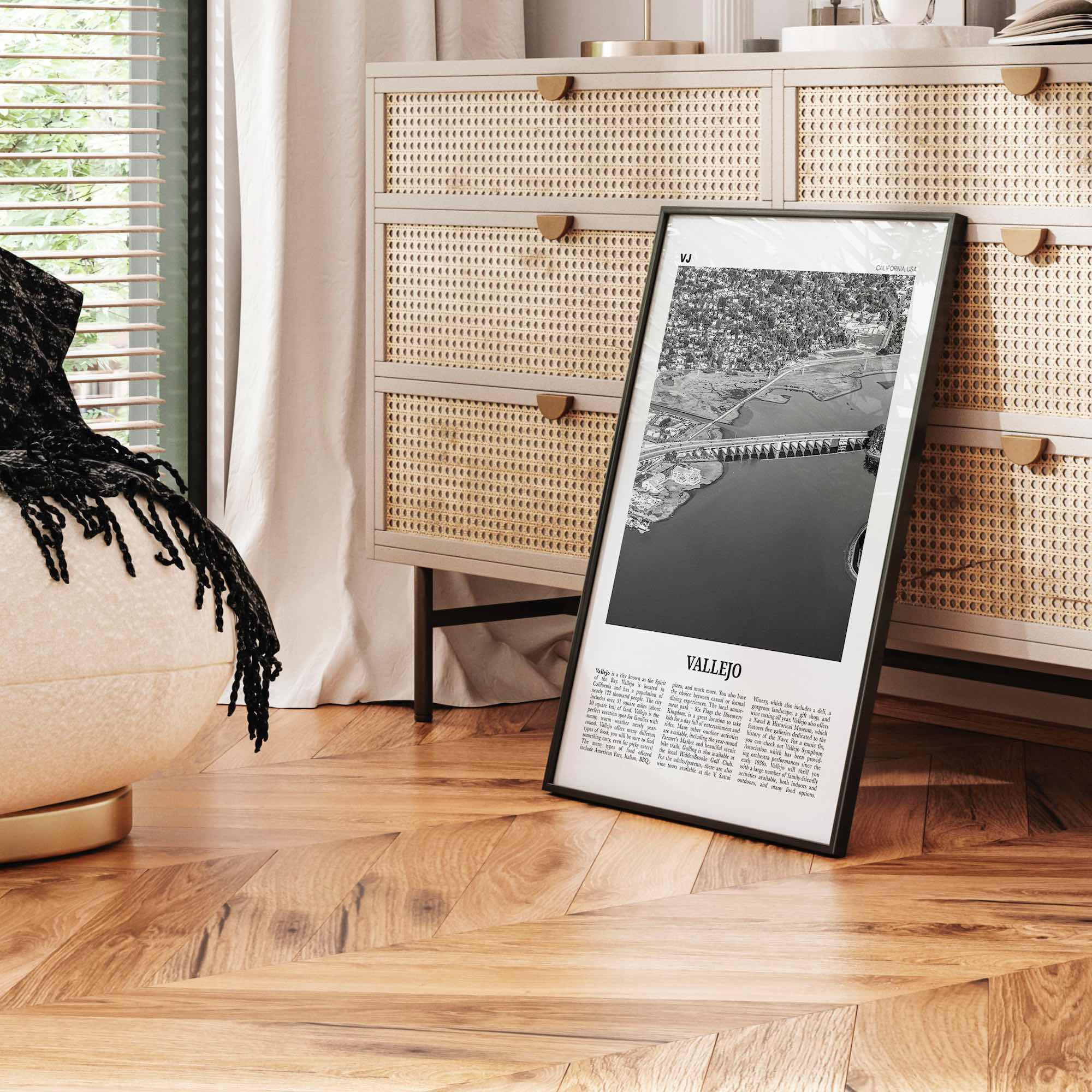 Vallejo Print Black and White, Vallejo Wall Art, Vallejo Poster, Vallejo Photo, Vallejo Wall Décor, California, USA, United States