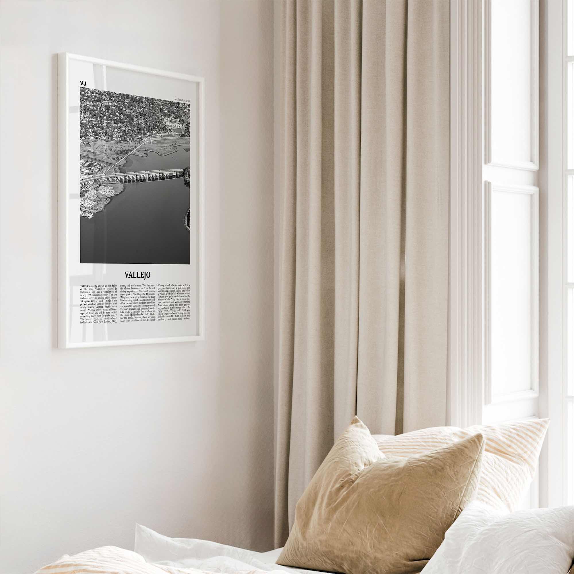 Vallejo Print Black and White, Vallejo Wall Art, Vallejo Poster, Vallejo Photo, Vallejo Wall Décor, California, USA, United States