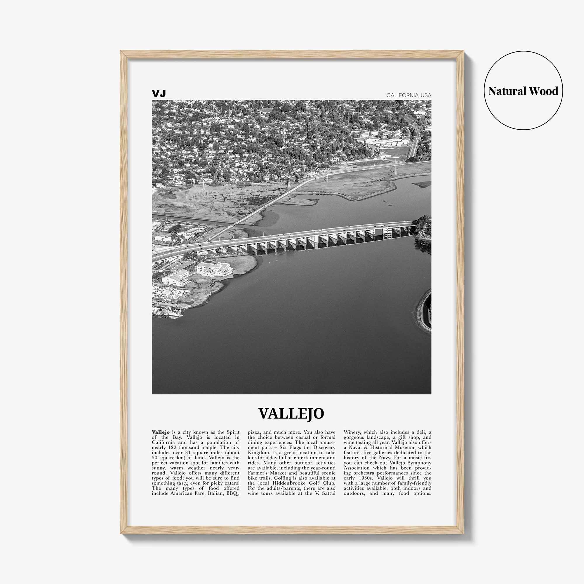 Vallejo Print Black and White, Vallejo Wall Art, Vallejo Poster, Vallejo Photo, Vallejo Wall Décor, California, USA, United States