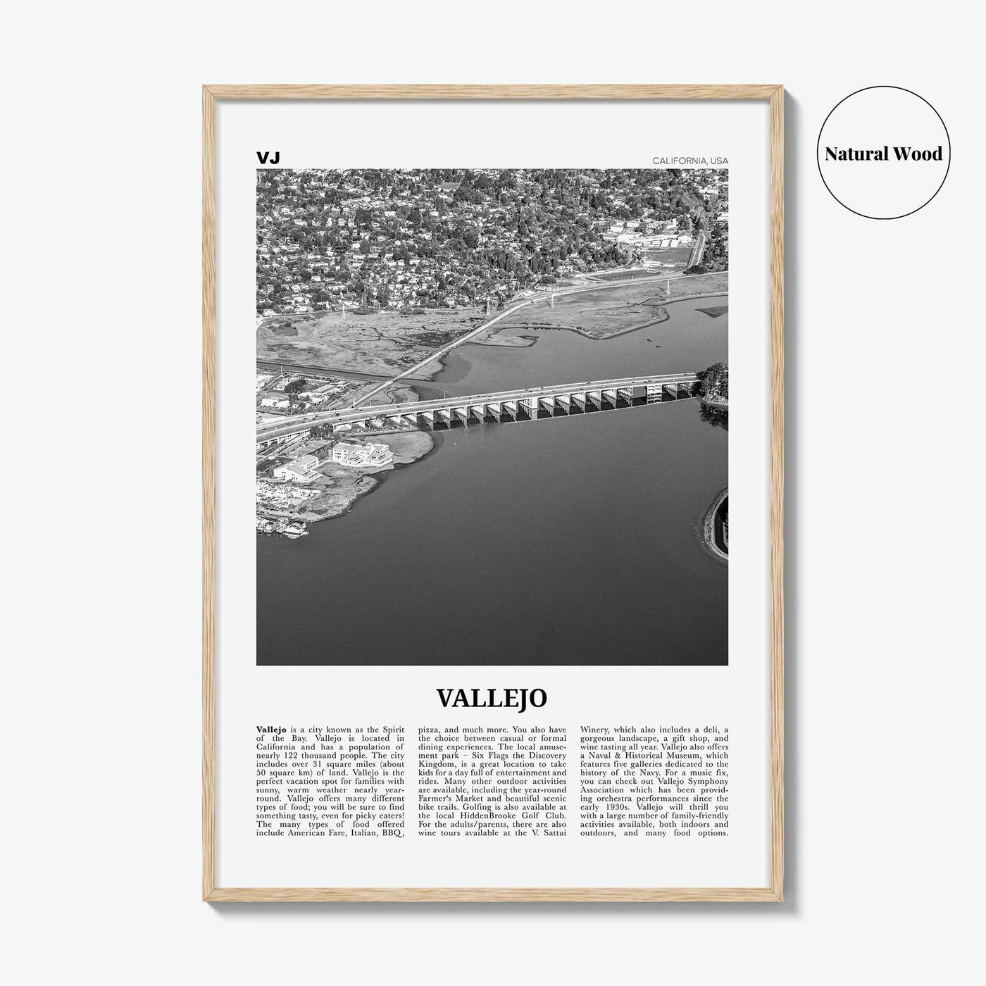 Vallejo Print Black and White, Vallejo Wall Art, Vallejo Poster, Vallejo Photo, Vallejo Wall Décor, California, USA, United States