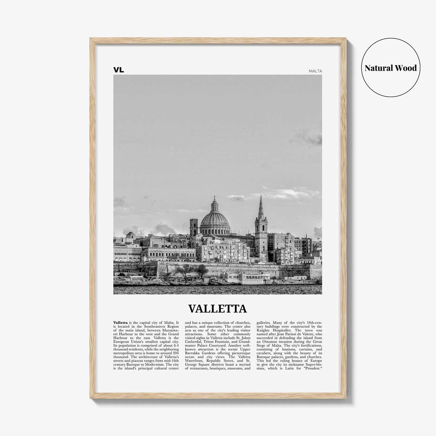 Valletta Print Black and White, Valletta Wall Art, Valletta Poster, Valletta Photo, Valletta Wall Décor, Malta, il-Belt