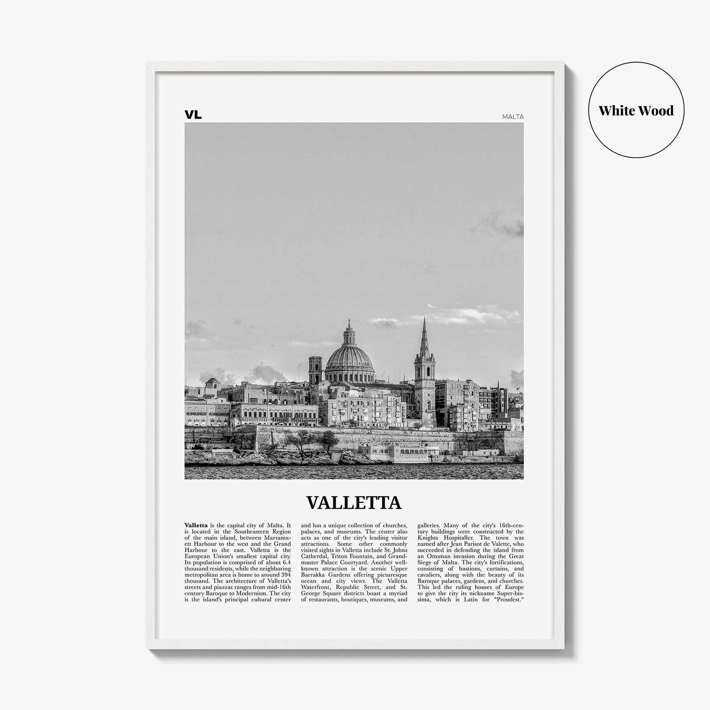 Valletta Print Black and White, Valletta Wall Art, Valletta Poster, Valletta Photo, Valletta Wall Décor, Malta, il-Belt