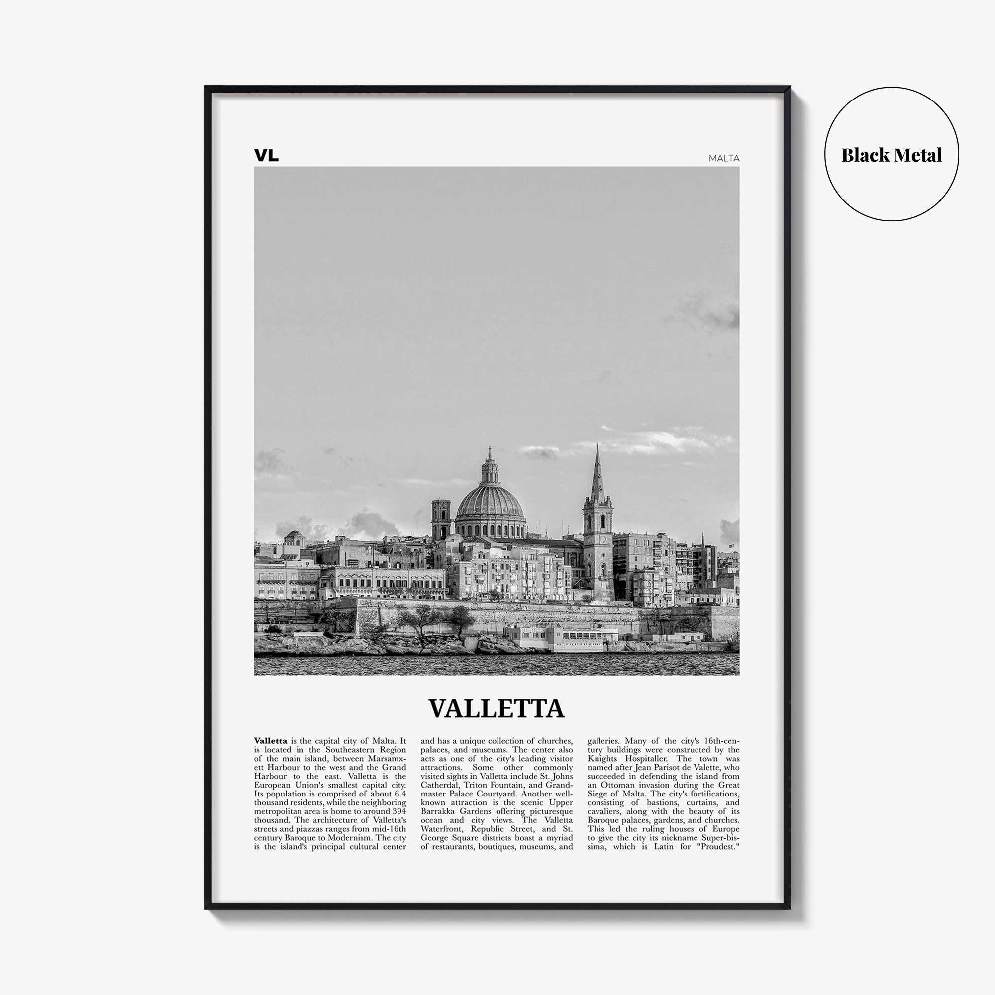 Valletta Print Black and White, Valletta Wall Art, Valletta Poster, Valletta Photo, Valletta Wall Décor, Malta, il-Belt