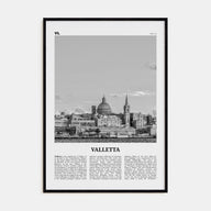 Valletta Travel B&W Poster