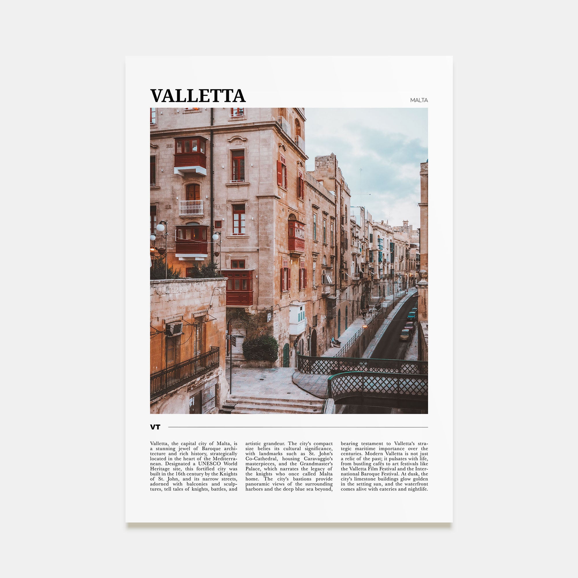 Valletta Travel Color Poster