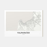 Valparaíso Map Landscape Poster