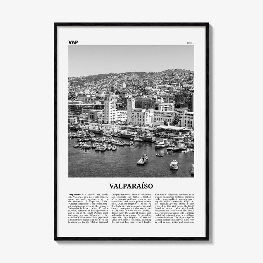 Valparaiso Print Black and White, Valparaíso Wall Art, Valparaíso Poster, Valparaíso Photo, Chile, Valparaíso, South America