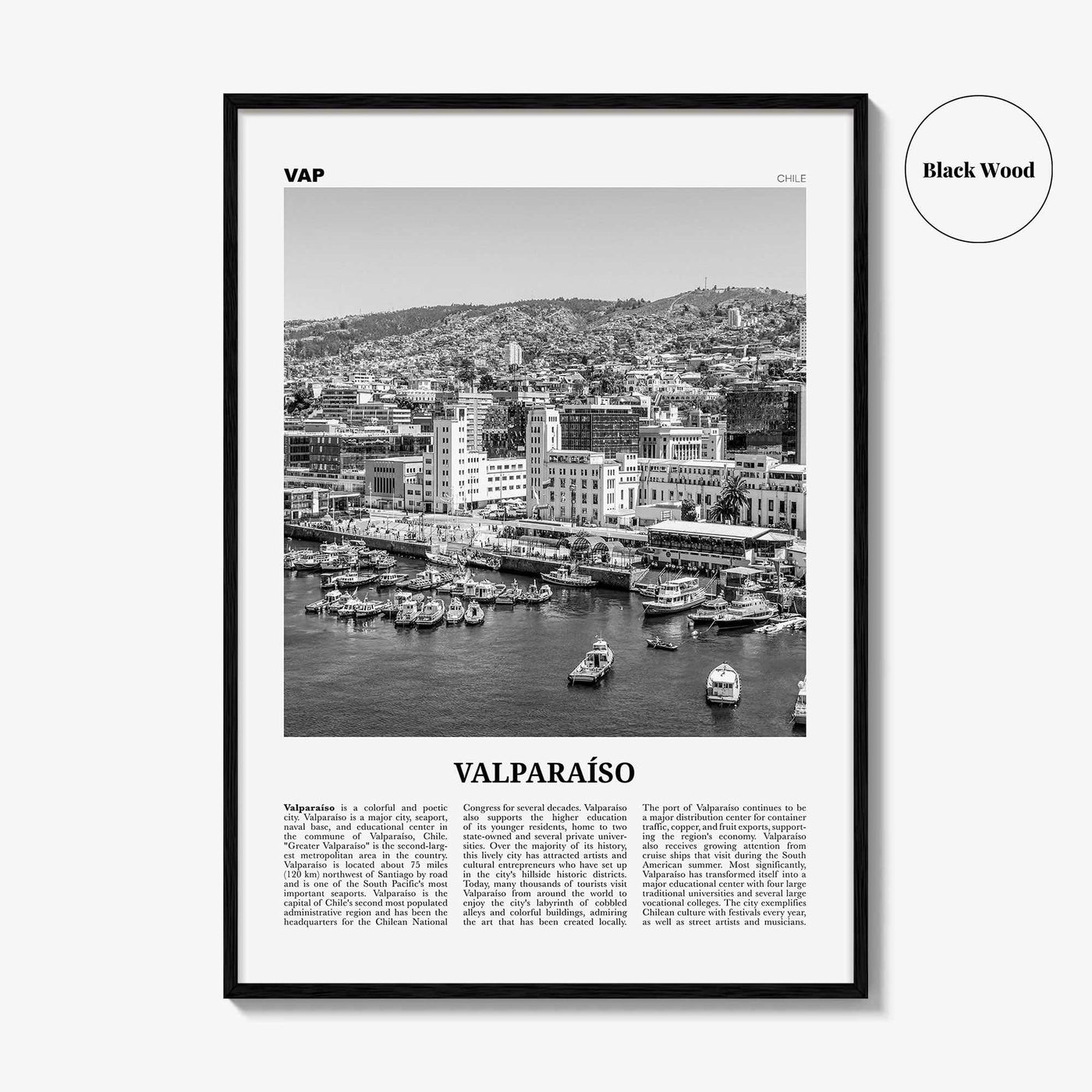 Valparaiso Print Black and White, Valparaíso Wall Art, Valparaíso Poster, Valparaíso Photo, Chile, Valparaíso, South America