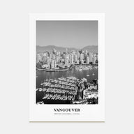 Vancouver, Canada Portrait B&W No 1 Poster