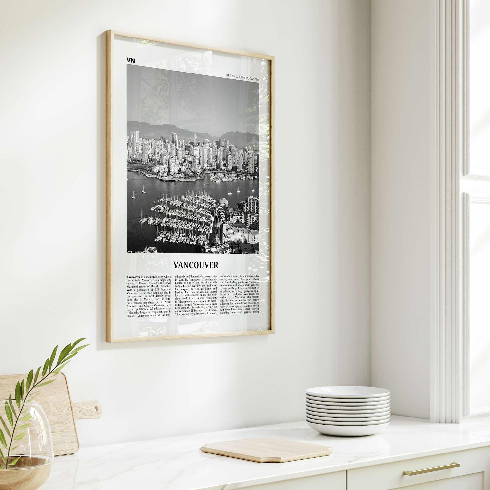 Vancouver Print Black and White Canada No 1, Vancouver Wall Art, Vancouver Poster, Vancouver Photo, British Columbia, North America